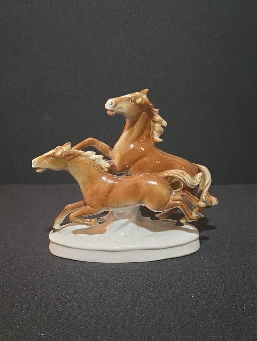 Vintage Carl Scheidig Grafenthal Porcelain Horse Pair Figurine.